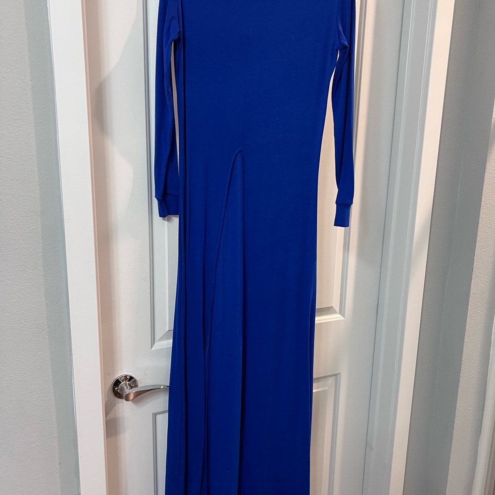Elegant Blue Long Sleeve Dress